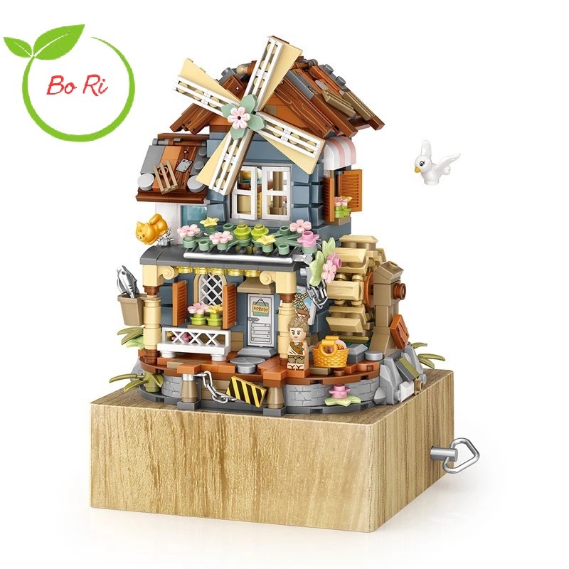 Đồ chơi lắp ráp khối xây dựng building blocks mini LOZ mô hình Cối xay ...