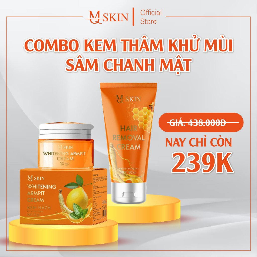 Combo Kem Thâm Khử Mùi Sâm Chanh Mật Ong MQ SKIN, Kem Khử Thâm Nách Khử Mùi  Dưỡng Trắng Hết Thâm Tặng Tẩy Lông 10gr | Shopee Việt Nam