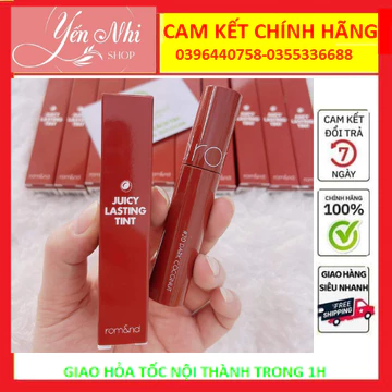 [CHÍNH HÃNG] Son Tint Bóng Romand Juicy 20 Màu Nâu Đất (Romand Juicy Lasting tint).YENNHISHOP