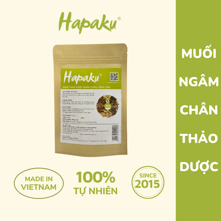 Ảnh Muối Thảo Dược Ngâm Chân Hapaku Giúp Thư Giãn, Giảm Đau Nhức, Tê Bì Bàn Chân 450g 1