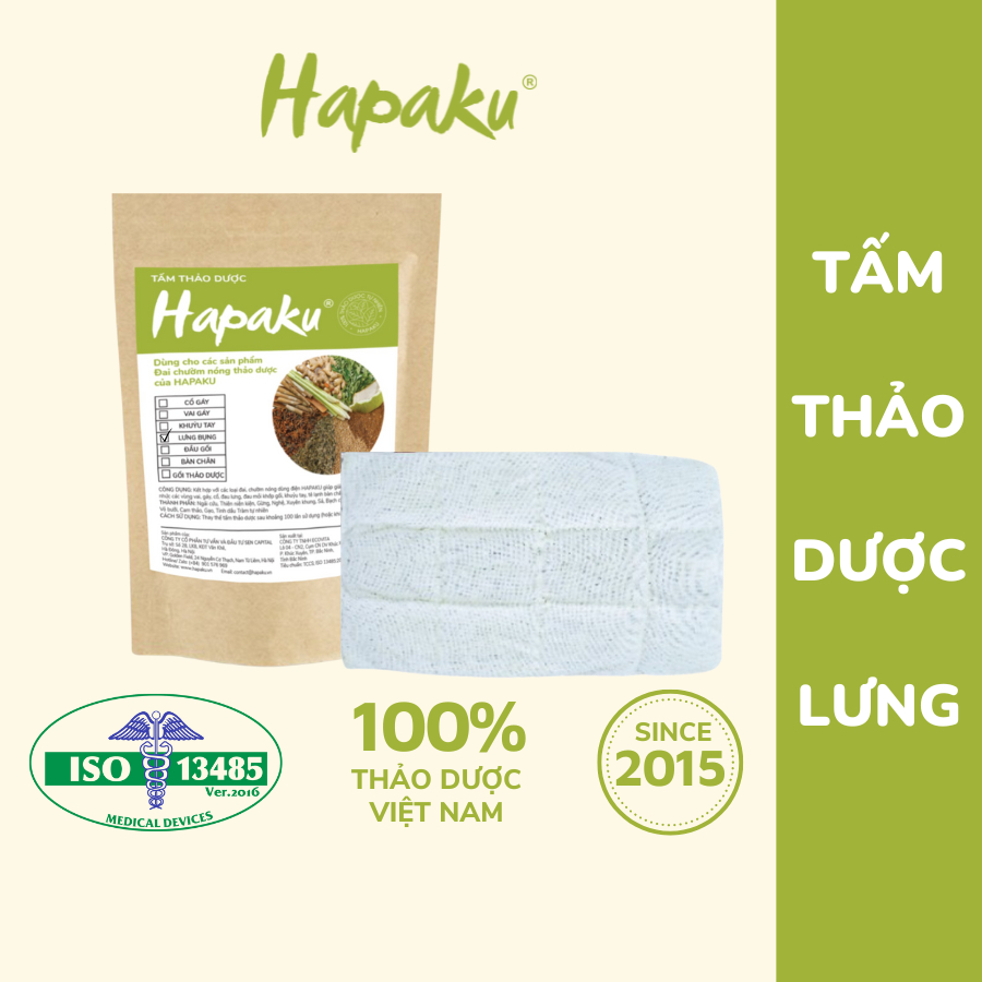 Ảnh Tấm Thảo Dược Thay Thế Cho Đai Chườm Lưng Bụng Điện Hapaku - Hỗ Trợ Giảm Đau, Thư Giãn Cơ Thể 1