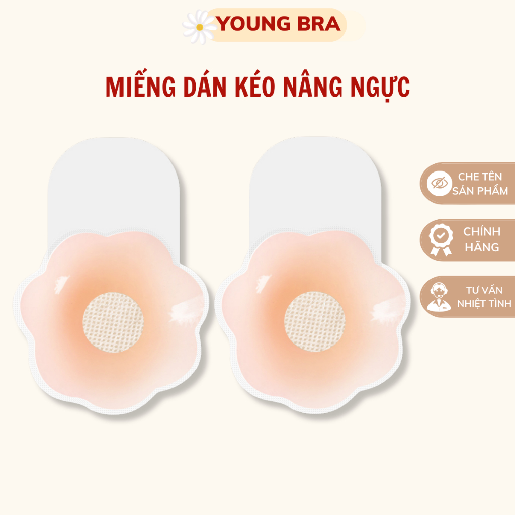 Miếng Dán Kéo Nâng Vòng 1 Chống Xệ Cao Cấp Young Bra - Sản Phẩm Nâng Ngực Hiệu Quả Chất Slicon Mềm Mại Không Kích Ứng
