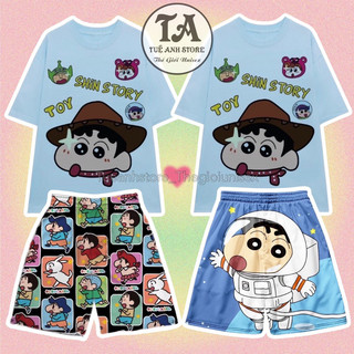 Bộ Đùi Mặc Nhà Cartoon Hoạt Hình Cushin Cậu Bé Bút Chì Nhiều Mẫu phom rộng Unisex Freesize 38-68kg TUEANHSTORE