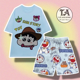 Bộ Đùi Mặc Nhà Cartoon Hoạt Hình Cushin Cậu Bé Bút Chì Nhiều Mẫu phom rộng Unisex Freesize 38-68kg TUEANHSTORE