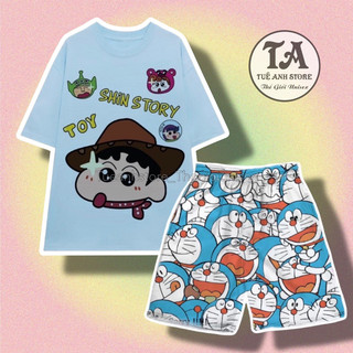 Bộ Đùi Mặc Nhà Cartoon Hoạt Hình Cushin Cậu Bé Bút Chì Nhiều Mẫu phom rộng Unisex Freesize 38-68kg TUEANHSTORE