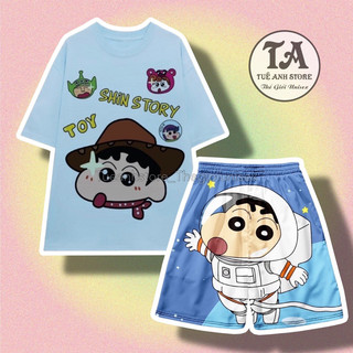 Bộ Đùi Mặc Nhà Cartoon Hoạt Hình Cushin Cậu Bé Bút Chì Nhiều Mẫu phom rộng Unisex Freesize 38-68kg TUEANHSTORE