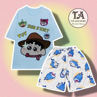 Bộ Đùi Mặc Nhà Cartoon Hoạt Hình Cushin Cậu Bé Bút Chì Nhiều Mẫu phom rộng Unisex Freesize 38-68kg TUEANHSTORE