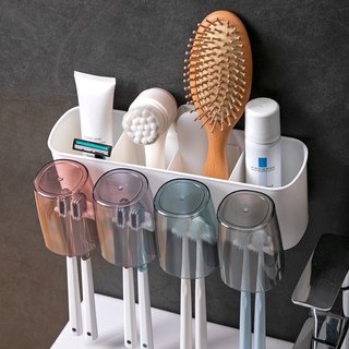 Kệ bàn chải đánh răng 4 cốc, Kệ nhà tắm dán tường