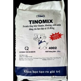 TINOMIX, Premix tổng hợp (TINOMIX 4002, 4004S, 4006S) túi 20 kg, bổ sung khoáng, Vitamin, axit amin cho vật nuôi