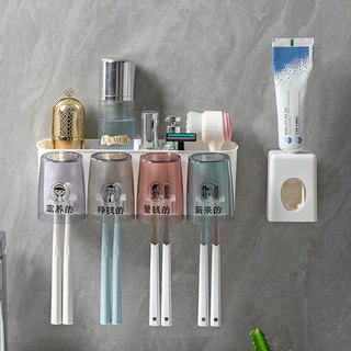 Kệ bàn chải đánh răng 4 cốc, Kệ nhà tắm dán tường