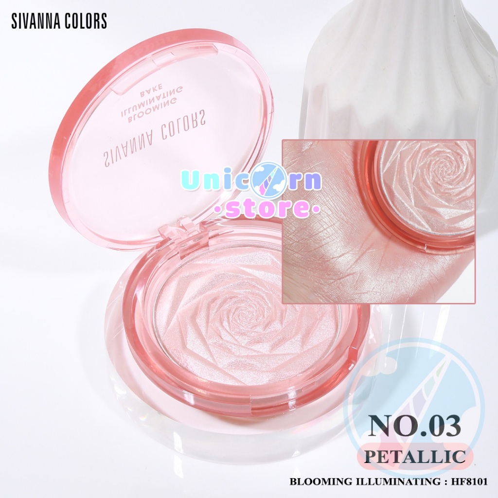 Phấn Highlight Bắt Sáng Sivanna Colors Blooming Illuminating Bake HF8101
