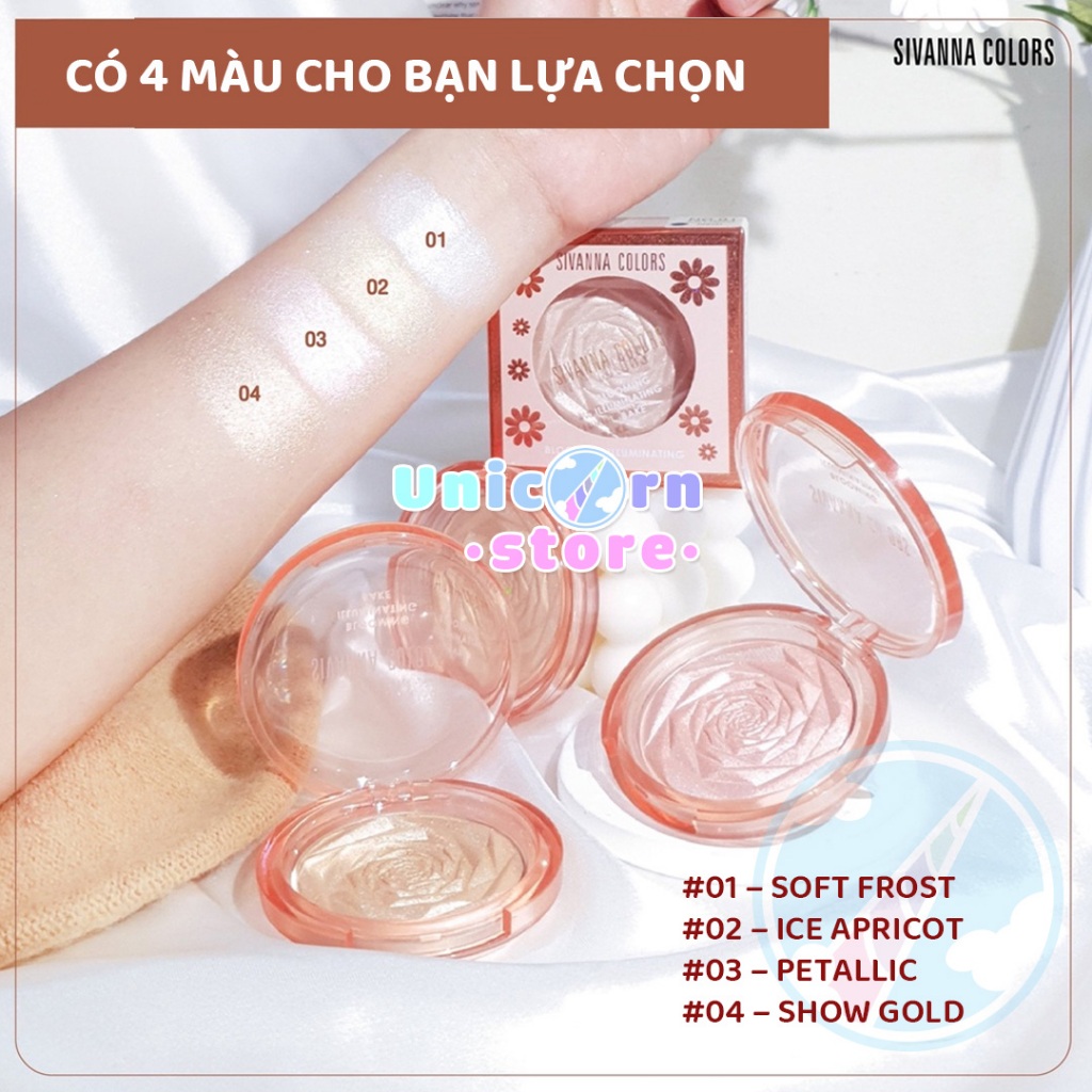 Phấn Highlight Bắt Sáng Sivanna Colors Blooming Illuminating Bake HF8101