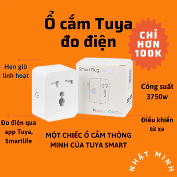 Ổ Cắm Thông Minh Wifi Tuya Smartlife 10A,15A Có Đo Công Suất,Ổ cắm Hẹn Giờ Điều Khiển Từ Xa Ra Lệnh Giọng Nói