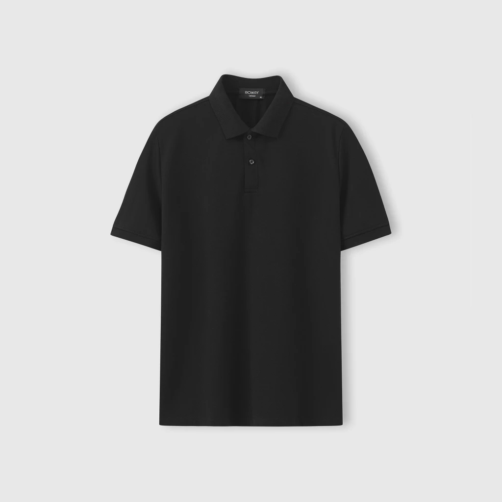 Áo thun polo nam ROWAY cotton thoáng mát, thấm hút, không nhăn form regular, polo trơn ảnh 3