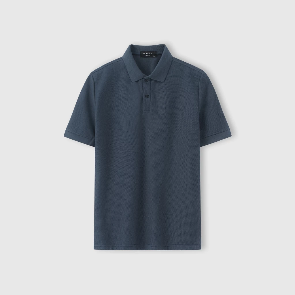 Áo thun polo nam ROWAY cotton thoáng mát, thấm hút, không nhăn form regular, polo trơn ảnh 4