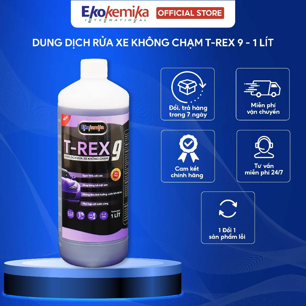 NƯỚC RỬA Ô TÔ - XE MÁY KHÔNG CHẠM ĐẶC BIỆT T-REX 9 EKOKEMIKA ITALY -1L