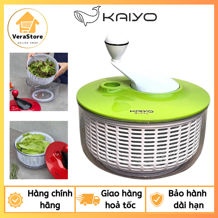 Rổ quay rau li tâm Kaiyo 5,5 lít màu đỏ đường kính 26cm, tiện lợi, dễ ...