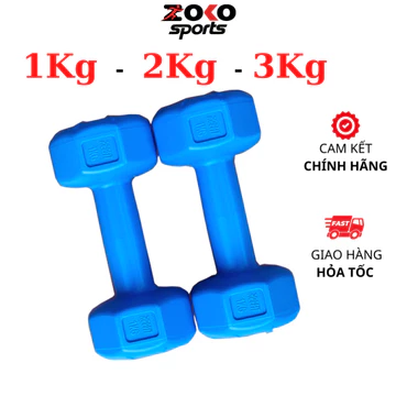 Tạ tay nhựa 3kg, quả tạ tập tay bọc nhựa đã nhồi , lõi thép chống gãy , tạ tay tập gym loại 1 giá rẻ - ZOKO SPORT