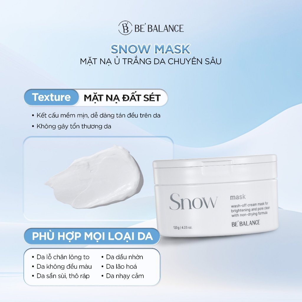Ảnh Mặt Nạ Ủ Sáng Da Be'Balance SNOW MASK giúp Làm Dịu và Cấp Ẩm Chuyên Sâu 120g 4