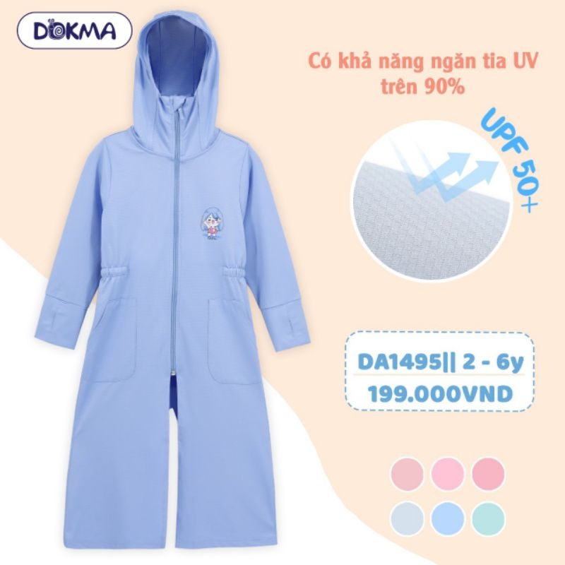 (9-18kg, 2-6Y) Áo Chống Nắng Dokma Dáng Dài Đáng Yêu Cho Bé Gái DA2726