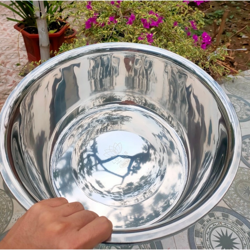 Chậu thau inox 304 đa năng dày dặn sâu lòng size 36cm loại đẹp | Shopee ...