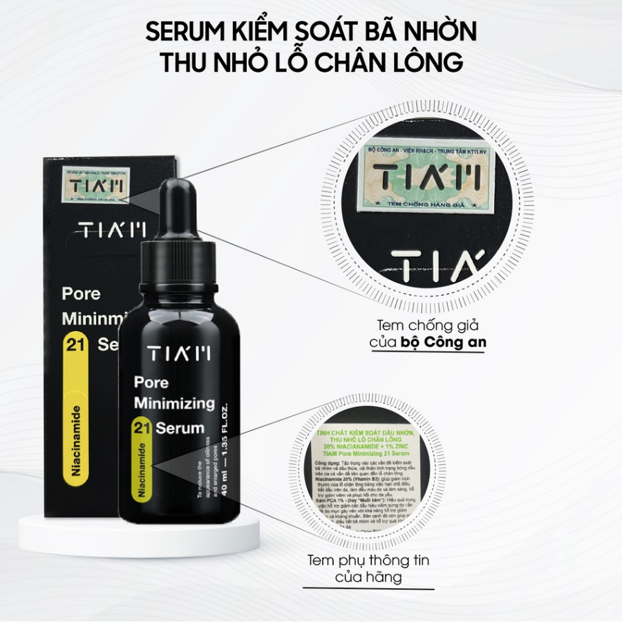 Ảnh Serum Niacinamide 20% + Zinc 1% TIA'M Pore Minimizing 21 Thu Nhỏ Lỗ Chân Lông, Kiểm Soát Dầu Nhờn 40ml Daily Beauty 4