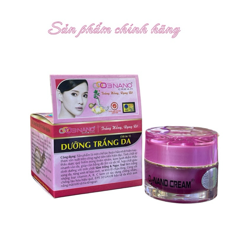Kem O3NANO dưỡng trắng da 10in1 25gram