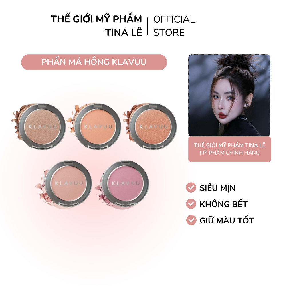 Phấn Má Hồng Klavuu Urban Pearlsation Natural Powder Blusher Độ Bám Cao ...