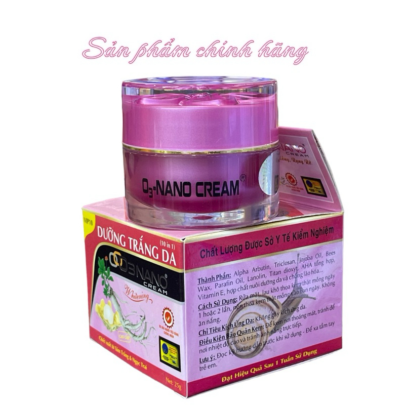 Kem O3NANO dưỡng trắng da 10in1 25gram