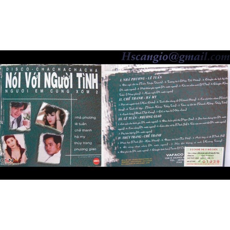 Băng Cassette Liên Khúc Nói Với Người Tình - Chế Thanh, Hà My, Nhã Thanh, Lê Tuấn