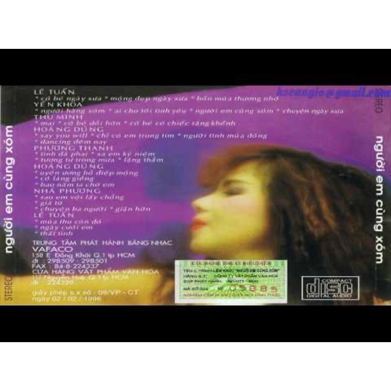 Băng Cassette Liên Khúc Disco Chachacha Người Em Cùng Xóm - Nhã Thanh, Lê Tuấn