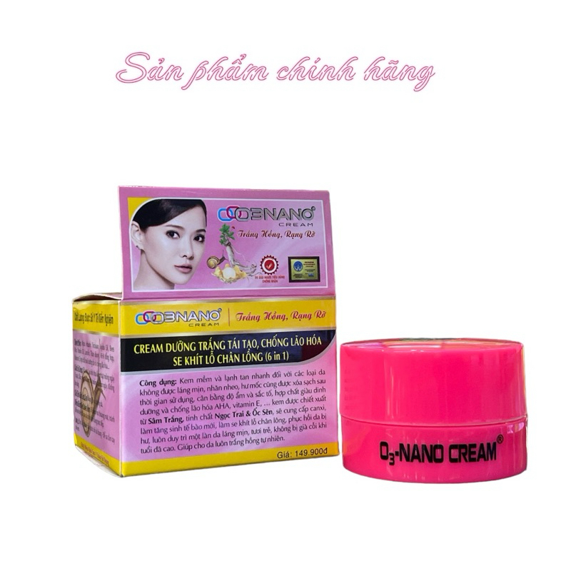 Kem O3NANO dưỡng trắng tái tạo, chống lão hóa, sẽ khít lỗ chân lông 6in1 15gram