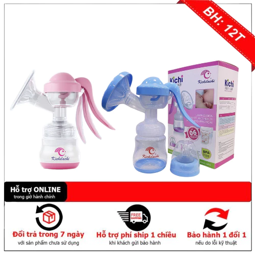 Máy Hút Sữa Bằng Tay, Máy Hút Sữa Cầm Tay Kèm Bình Sữa Kichi 180ML