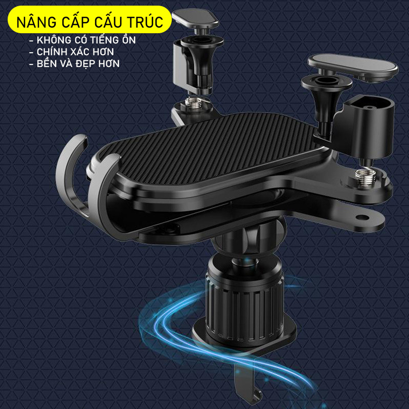 Giá đỡ điện thoại trên ô tô cao cấp, kẹp gắn cửa khe gió điều hoà xoay 360 nhỏ gọn tiện lợi cho xe