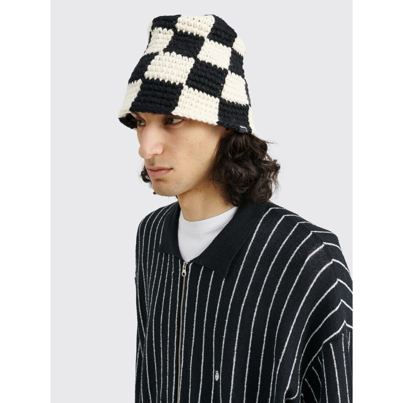 STUSSY - BUCKET HAT CHECKER KNIT Bucket Hat Marl Knit in blue – Stüssy
