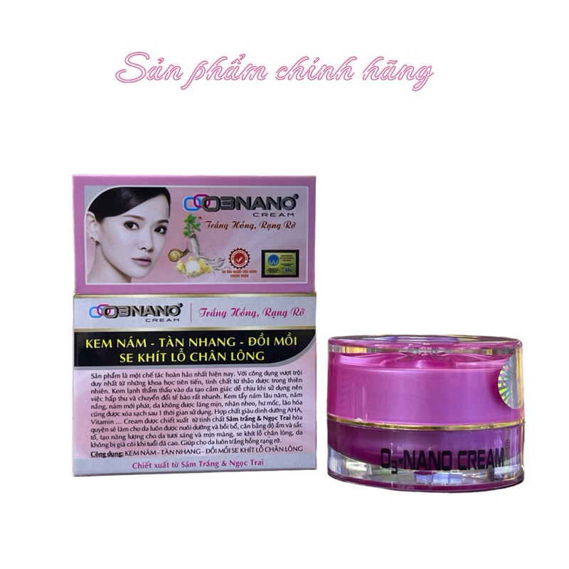 Kem O3NANO nám tàn nhang đồi mồi se khít lỗ chân lông 15gram