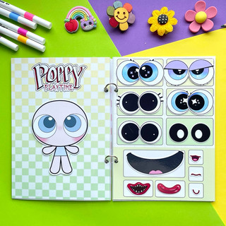 Đồ chơi giấy Bóc dán búp bê Poppy Playtime, 3 em búp bê Kute