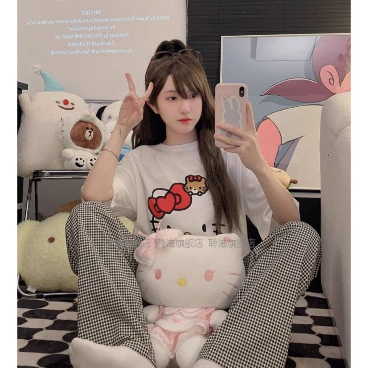Set Đồ Bộ mặc nhà quần dài Hello Kitty - Đồ bộ mặc nhà mặc ngủ siêu xinh