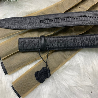 Thắt lưng nam da bò 2 lớp nịt không mặt có răng cưa rộng 3.5cm dùng cho mặt khóa gạt tự động