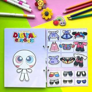Đồ chơi bóc dán Búp bê giấy Rạp xiếc thú vị ( 3 mặt búp bê) - Búp bê giấy Pighandmade