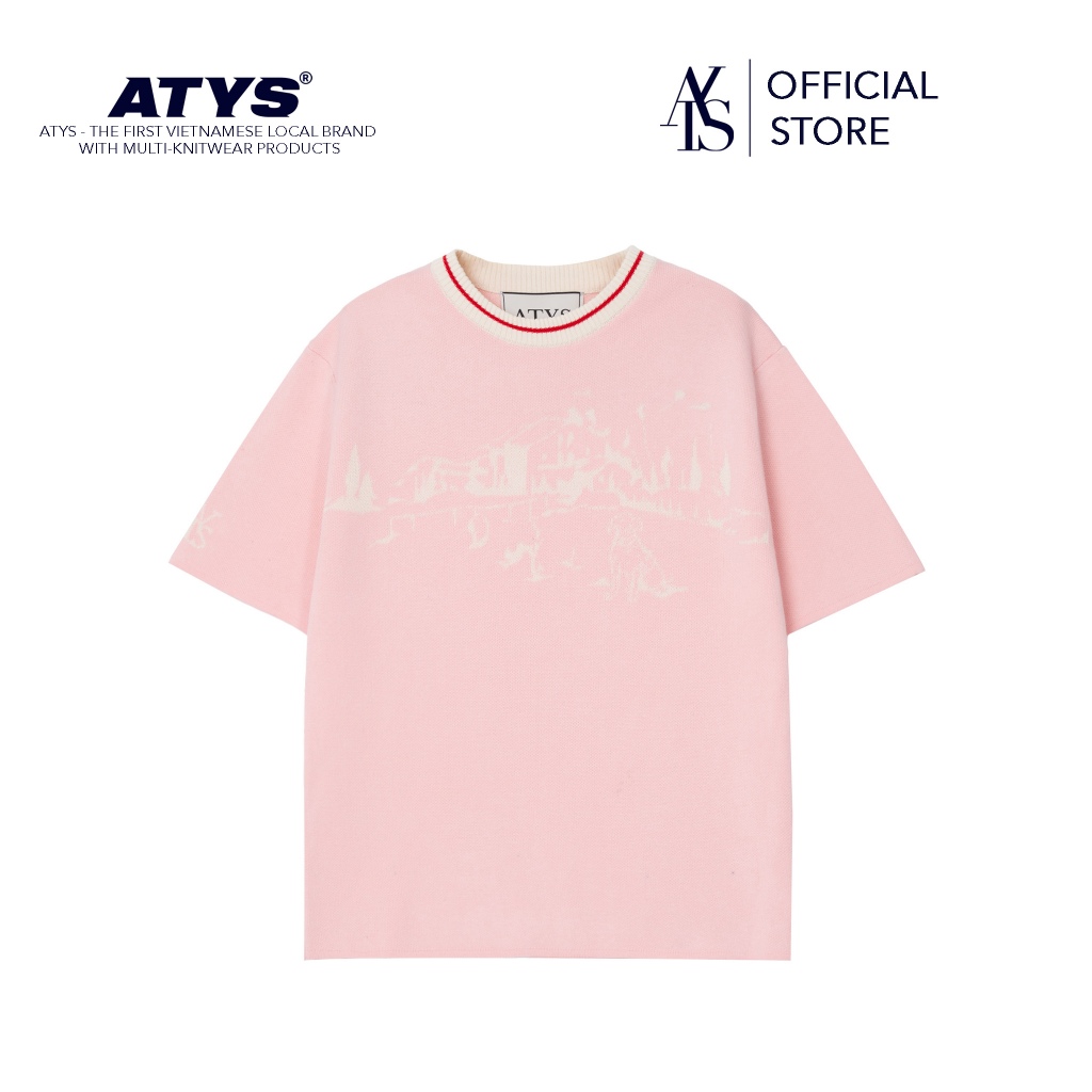 Áo 𝐀𝐓𝐘𝐒® 𝐇𝐎𝐌𝐄𝐋𝐀𝐍𝐃 𝐊𝐍𝐈𝐓 𝐂𝐎𝐓𝐓𝐎𝐍 𝐓-𝐒𝐇𝐈𝐑𝐓 – 𝐏𝐈𝐍𝐊 𝐁𝐋𝐔𝐒𝐇