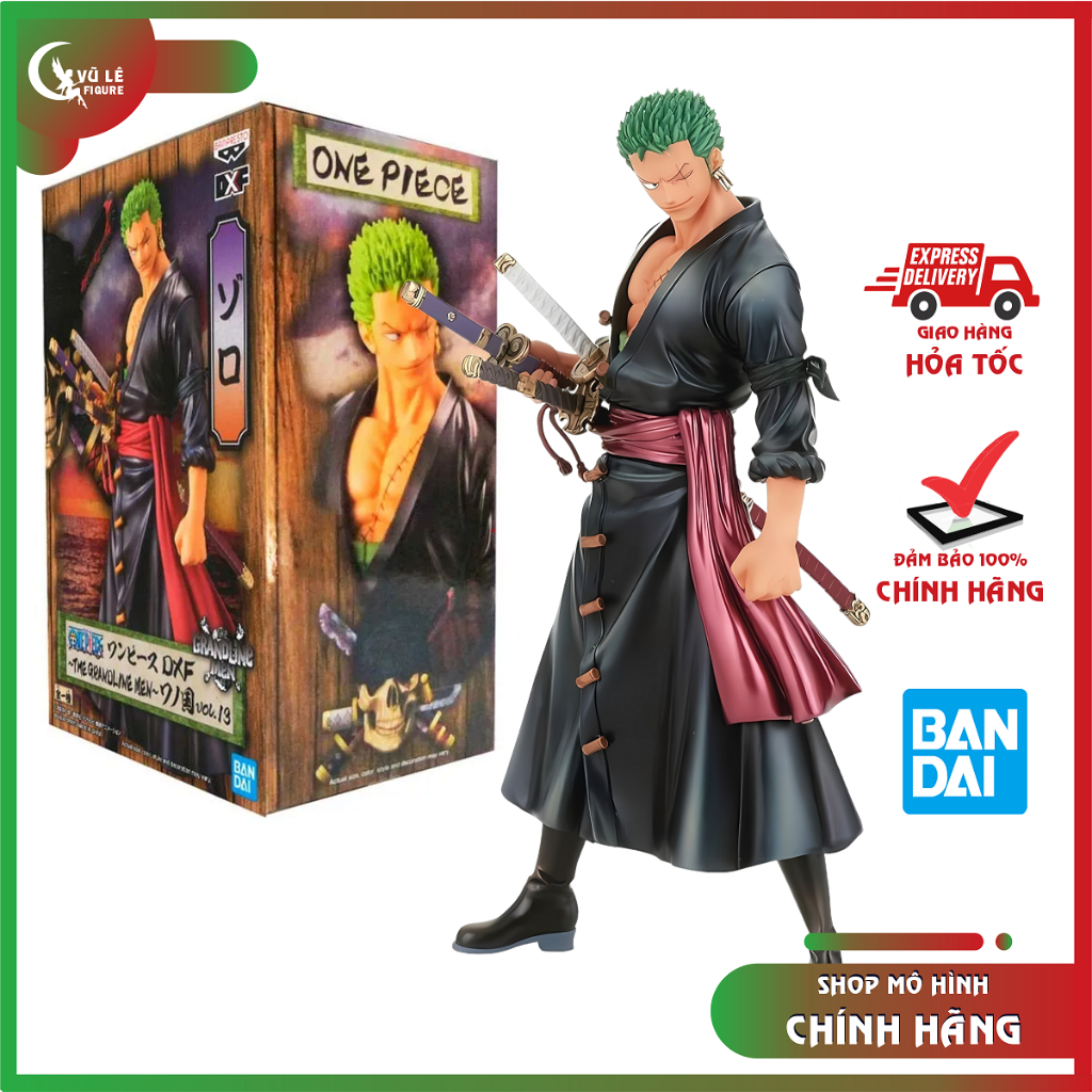 Banpresto One Piece - DXF The Grandline Men Vol.3 - Statua Action Figure Di Roronoa Zoro, PVC, Da Collezione, Con Base