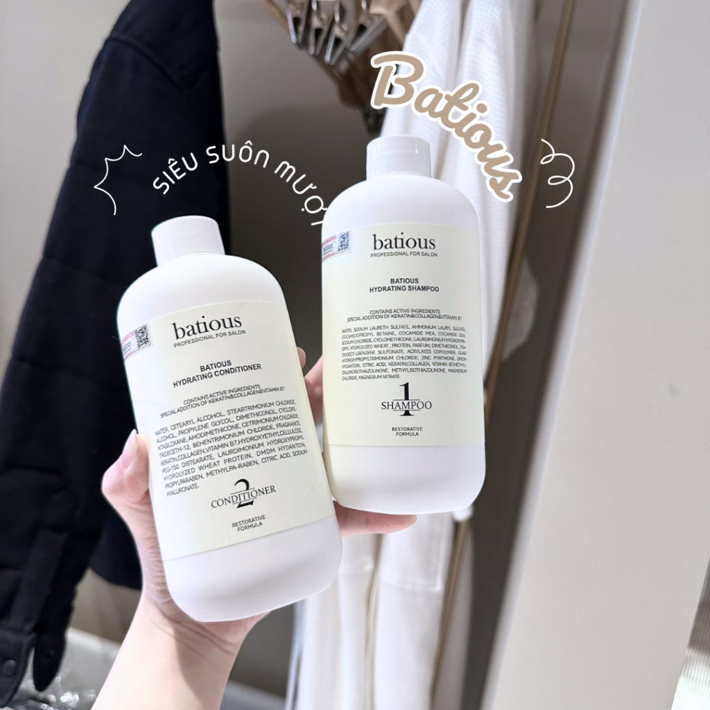 Cặp Dầu gội Dầu xả BATIOUS Hydrating 960ml Dành cho tóc khô xơ, Dưỡng ẩm  tóc, Phục hồi chẻ ngọn | Shopee Việt Nam