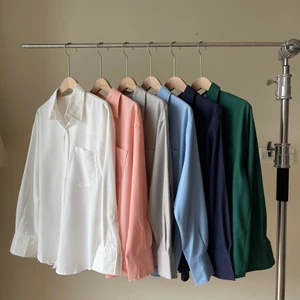 Áo Sơ Mi Linen, Áo Sơmi Nữ Basic Trơn, Áo Somi Dáng Rộng Thấm Hút Mồ Hôi Miha Studio