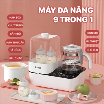 Máy tiệt trùng hâm sữa đa năng X16 TopGiaKids tiệt trùng bằng hơi nước máy tiệt trùng bình sữa và đun nước pha sữa 2in1