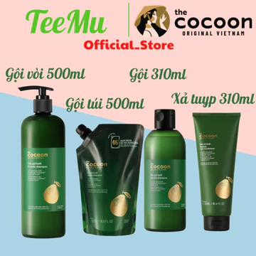Combo Gội Xả Bưởi Cocoon Không Sulfate Giảm Gãy Rụng Tóc Cocoon 500ml-310ml