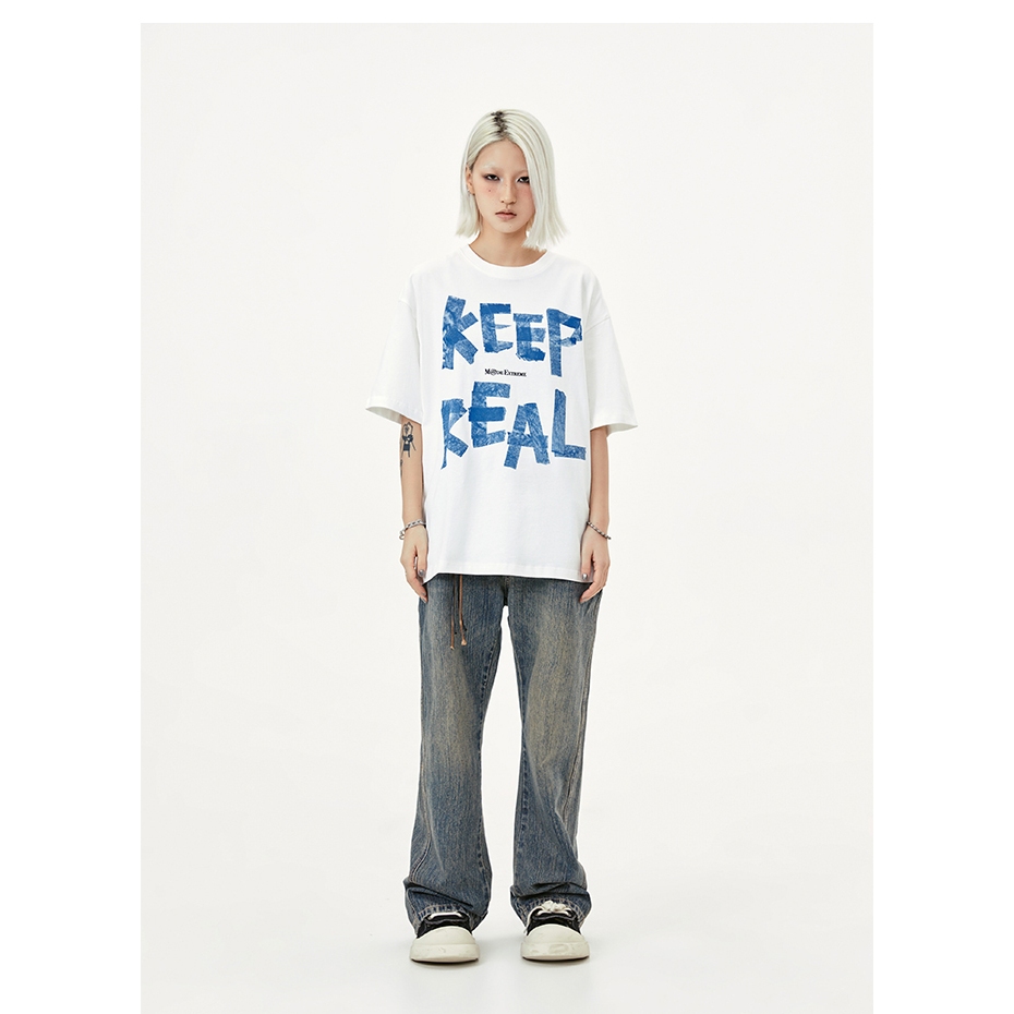 Áo Thun Nam Nữ "KEEP - REAL" Tshirt, Áo phông RedLabel basic form rộng tay lỡ