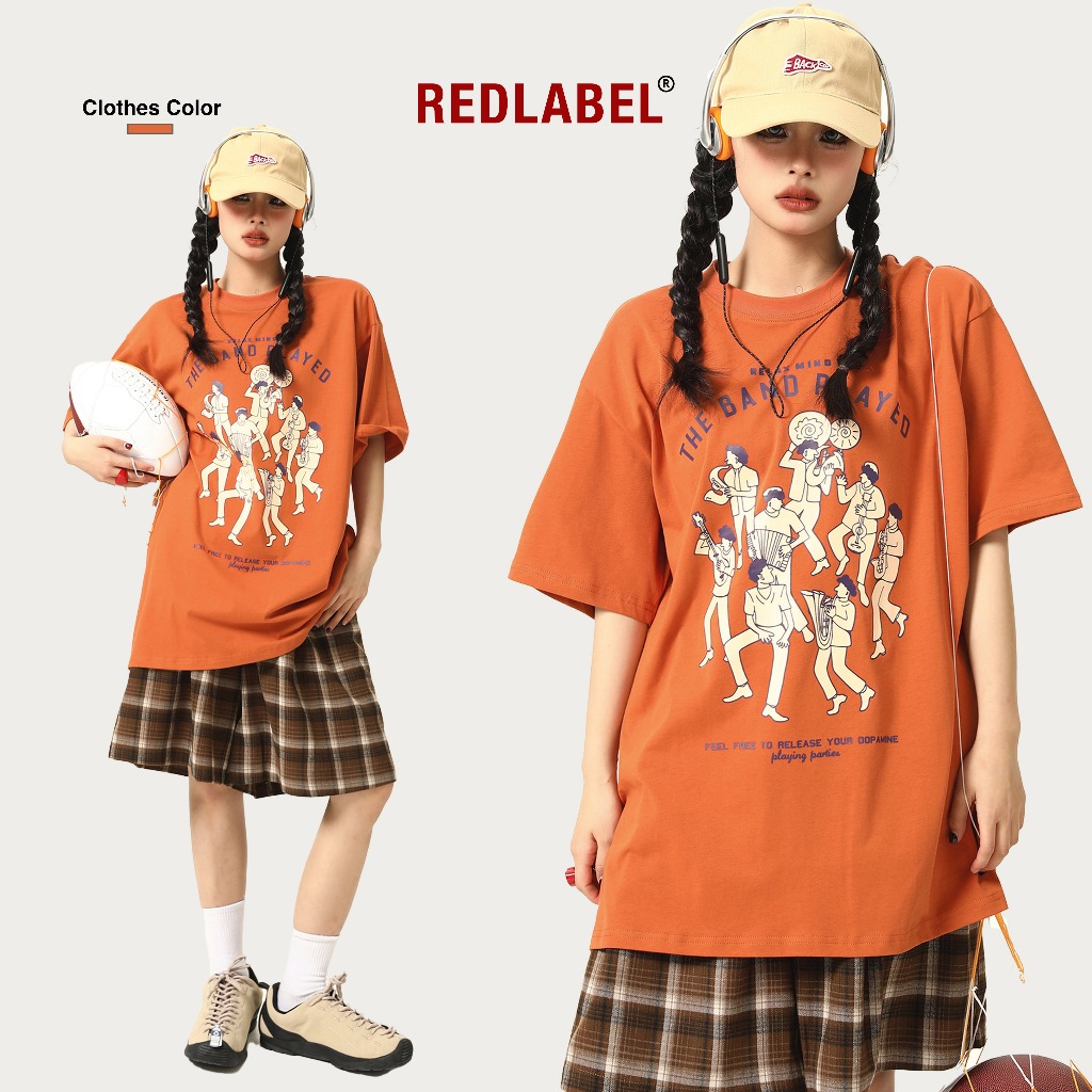 Áo Thun Nam Nữ In Họa Tiết Chữ THE BAND RedLabel Áo Phông Unisex Form Rộng Tay Lỡ Cao Cấp Cá Tính Chất Cotton Dày Dặn