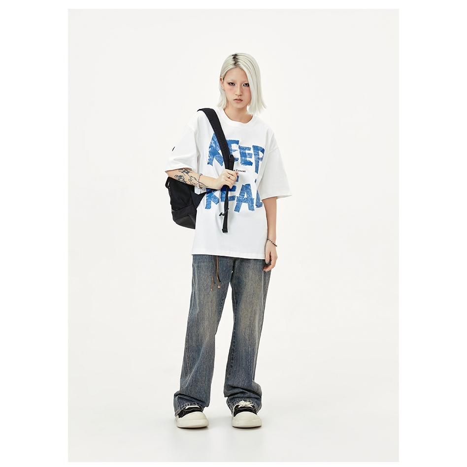 Áo Thun Nam Nữ "KEEP - REAL" Tshirt, Áo phông RedLabel basic form rộng tay lỡ