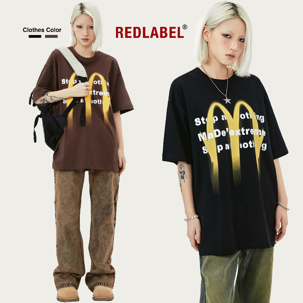 Áo Thun REDLABEL "McDonal" Tshirt, Áo Phông In Họa Tiết Tay Lỡ Chất Vải Cotton 250gsm Form Oversize